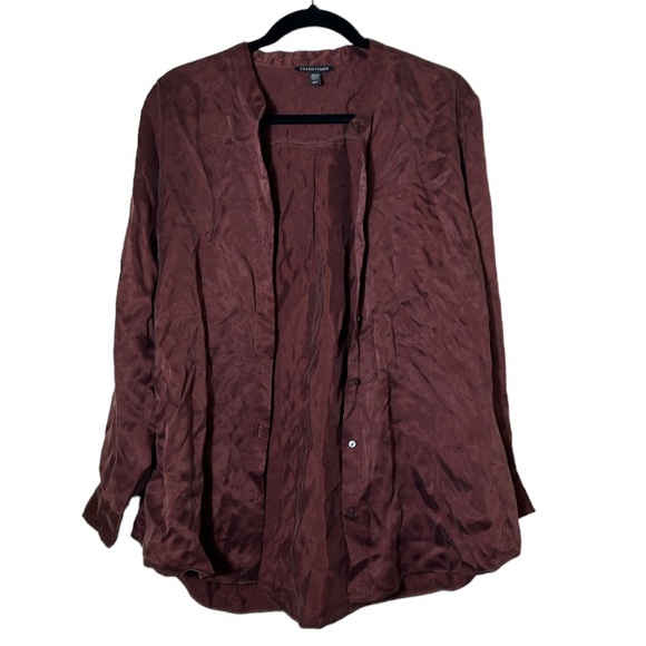 Eileen Fisher Silk Button Down Long Sleeve - Picture 1 of 5